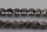 CTG215 15.5 inches 3mm faceted round tiny grey picture jasper beads