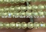 CTG2250 15 inches 2mm faceted round natural olive quartz beads