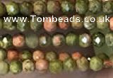 CTG2252 15 inches 2mm faceted round unakite gemstone beads