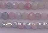 CTG505 15.5 inches 4mm faceted round tiny morganite beads