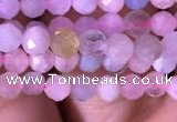 CTG712 15.5 inches 4mm faceted round tiny morganite beads
