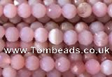 CTG733 15.5 inches 3mm faceted round tiny pink opal beads