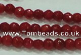 CTG81 15.5 inches 2mm faceted round tiny red coral beads wholesale