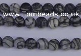 CTJ400 15.5 inches 4mm round matte black water jasper beads