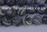 CTJ402 15.5 inches 8mm round matte black water jasper beads