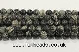 CTJ414 15.5 inches 12mm round black water jasper gemstone beads wholesale