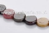 CTO01 9mm multicolored coin natural tourmaline beads Wholesale