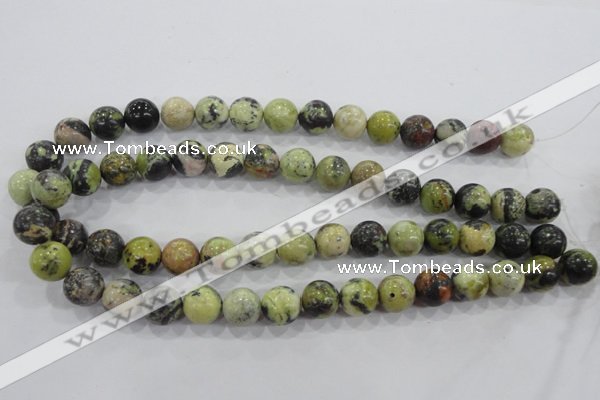 CTP105 15.5 inches 14mm round yellow pine turquoise beads wholesale