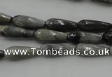 CTR12 15.5 inches 6*16mm faceted teardrop eagle eye jasper beads