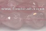 CTR158 15.5 inches 12*16mm faceted teardrop rose quartz beads