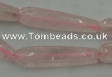 CTR40 15.5 inches 10*40mm faceted teardrop rose quartz beads