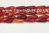 CTR457 15.5 inches 10*30mm faceted teardrop agate beads wholesale