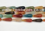 CTR463 15.5 inches 10*30mm faceted teardrop agate beads wholesale