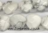 CTR633 Top drilled 13*13mm faceted briolette white howlite beads