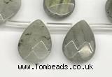CTR701 Top drilled 12*16mm faceted briolette labradorite beads