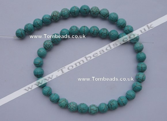 CTU16 15.5 inches 16mm faceted round blue turquoise beads Wholesale