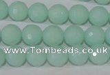 CTU2574 15.5 inches 10mm faceted round synthetic turquoise beads