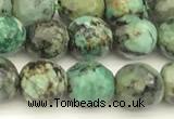 CTU525 15 inches 6mm faceted round African turquoise beads