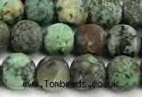 CTU531 15 inches 6mm round matte african turquoise beads