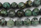 CTU552 15.5 inches 8mm faceted round African turquoise beads
