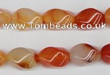 CTW160 15.5 inches 10*15mm twisted rice agate gemstone beads