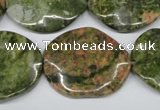 CTW310 15.5 inches 25*30mm wavy oval unakite gemstone beads