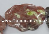 CTW314 15.5 inches 40*50mm wavy oval sesame red jasper gemstone beads