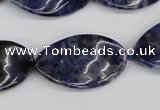 CTW97 15.5 inches 18*30mm twisted oval sodalite gemstone beads