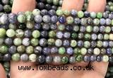 CTZ541 15 inches 5mm round tanzanite & tsavorite beads