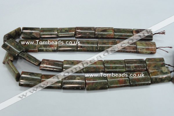 CUJ09 15.5 inches 18*25mm flat tube autumn jasper gemstone beads