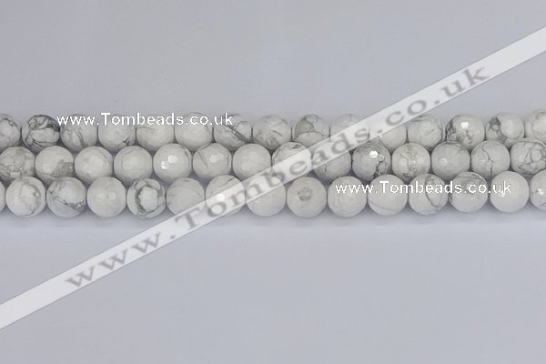 CWB233 15.5 inches 10mm faceted round white howlite beads