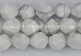 CWB239 15.5 inches 8mm faceted nuggets white howlite beads