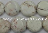 CWB345 15.5 inches 18mm flat round howlite turquoise beads