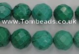 CWB404 15.5 inches 12mm faceted round howlite turquoise beads