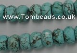 CWB449 15.5 inches 8*12mm faceted rondelle howlite turquoise beads