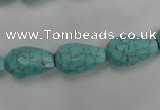 CWB471 15.5 inches 10*16mm faceted teardrop howlite turquoise beads