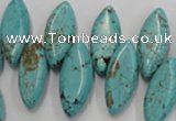 CWB755 Top-drilled 10*24mm marquise howlite turquoise beads wholesale