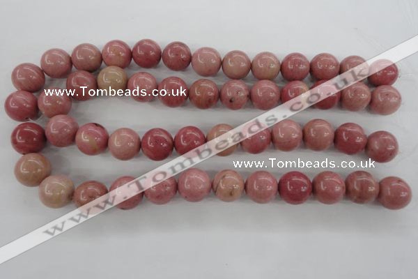 CWF17 15.5 inches 16mm round pink wooden fossil jasper beads wholesale
