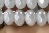 CWH75 15.5 inches 5*8mm faceted rondelle AB-color white jade beads