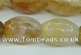 CYC125 15.5 inches 18*25mm rice yellow crystal quartz beads