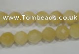 CYJ153 15.5 inches 10mm faceted round yellow jade beads wholesale