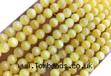 CYJ666 15 inches 4mm round dyed yellow jade beads wholesale