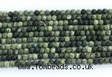CZJ570 15.5 inches 4mm round green zebra jasper gemstone beads