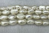 FWP304 15 inches 11mm - 12mm baroque white freshwater pearl strands