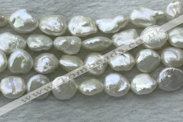 FWP385 15 inches 11mm - 12mm coin freshwater pearl beads
