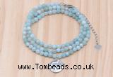 GMN7413 4mm faceted round tiny amazonite beaded necklace with constellation charm