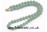 GMN7603 18 - 36 inches 8mm, 10mm matte green aventurine beaded necklaces