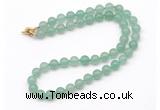 GMN7706 18 - 36 inches 8mm, 10mm round green aventurine beaded necklaces