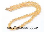 GMN7806 18 - 36 inches 8mm, 10mm round citrine beaded necklaces