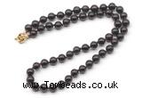 GMN7812 18 - 36 inches 8mm, 10mm round garnet beaded necklaces